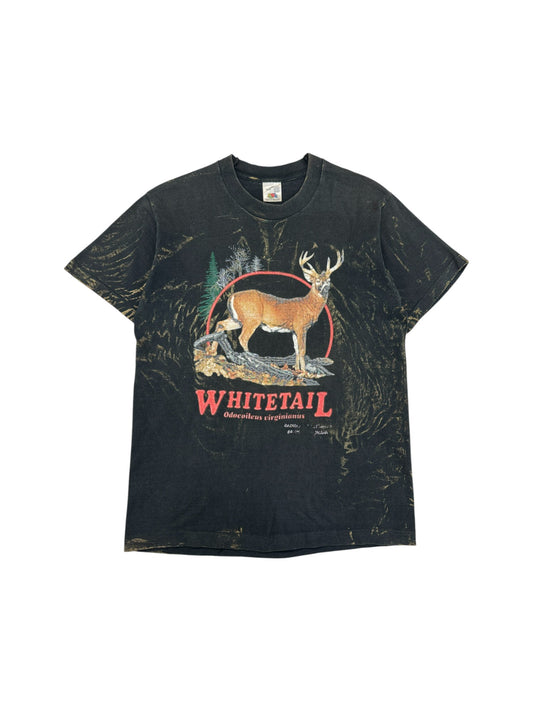 Vintage Fruit Of The Loom Shirt 90s Whitetail Made In Canada Single Stitch Schwarz M