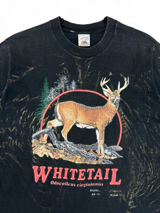 Vintage Fruit Of The Loom Shirt 90s Whitetail Made In Canada Single Stitch Schwarz M