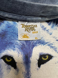 Vintage Tennessee River Gold X The Mountain Shirt 1996 Wölfe Made In USA Single Stitch Blau Grau XL
