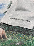 Vintage Fruit Of The Loom Shirt 90s Nature Print Kimberley Made In Canada Single Stitch Grau XL