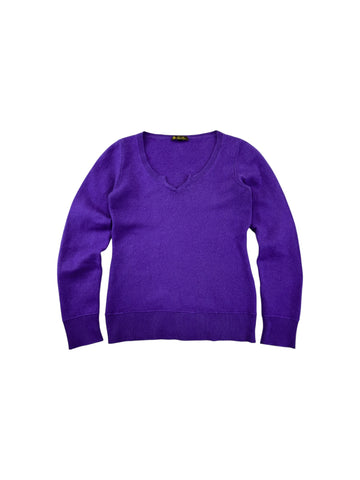 Loro Piana Strickpullover Damen Dunkelblau Mit Lilastich (IT40) DE 34