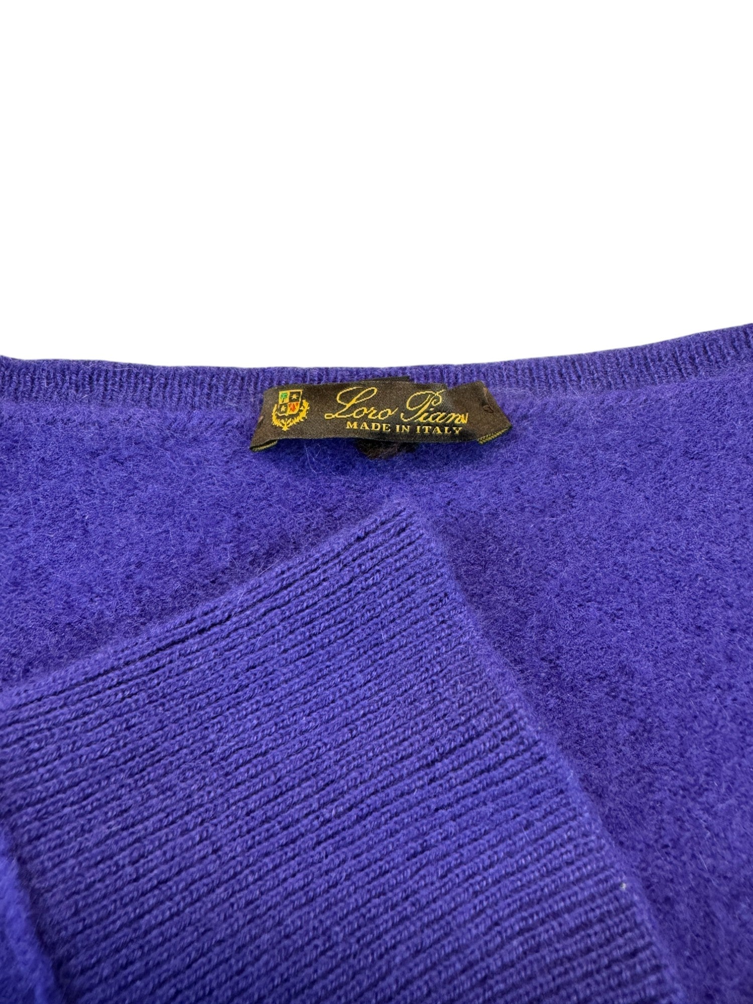Loro Piana Strickpullover Damen Dunkelblau Mit Lilastich (IT40) DE 34