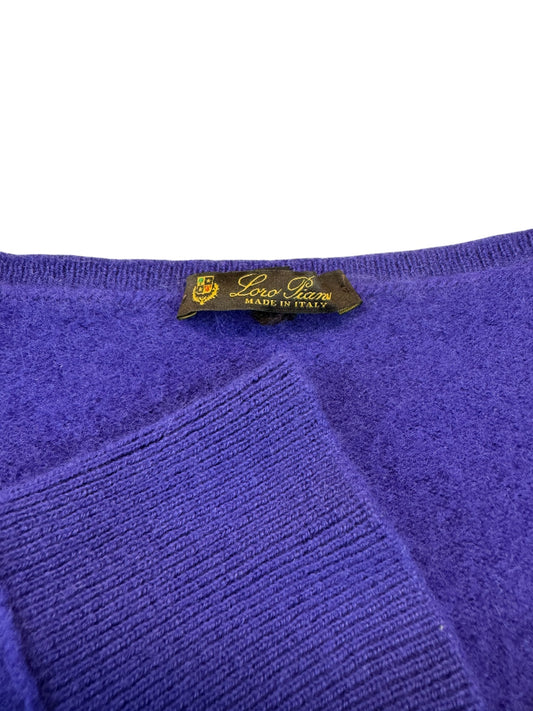 Loro Piana Strickpullover Damen Dunkelblau Mit Lilastich (IT40) DE 34