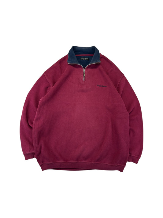 Vintage Yves Saint Laurent 1/3 Zip Sweater 90s Lampo Zipper XL-XXL