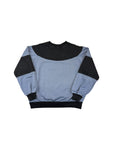 Vintage Yves Saint Laurent Two-Tone Quilted Panel Sweatshirt 90s Blau Grau M-L