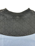 Vintage Yves Saint Laurent Two-Tone Quilted Panel Sweatshirt 90s Blau Grau M-L
