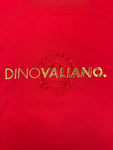 Vintage Dinovaliano Shirt 90s Spellout Made In Slovenia Rot L-XL