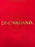 Vintage Dinovaliano Shirt 90s Spellout Made In Slovenia Rot L-XL