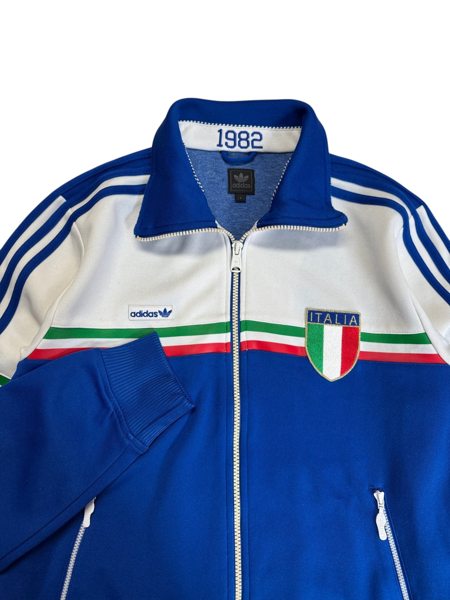 2009 Adidas Sportjacke Retro "Italia 82" Blau Weiß S - RareRags
