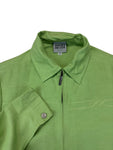 Vintage Versace Jeans Couture Cropped Linen Blend Sommerjacke 90s Damen Grün S