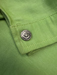 Vintage Versace Jeans Couture Cropped Linen Blend Sommerjacke 90s Damen Grün S