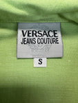 Vintage Versace Jeans Couture Cropped Linen Blend Sommerjacke 90s Damen Grün S