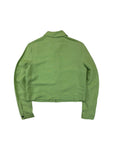 Vintage Versace Jeans Couture Cropped Linen Blend Sommerjacke 90s Damen Grün S