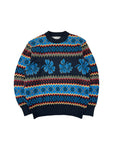 Vintage Christian Dior Sports Strickpullover 80s/90s Wolle Japan Exklusive Blau Bunt M
