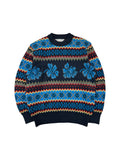 Vintage Christian Dior Sports Strickpullover 80s/90s Wolle Japan Exklusive Blau Bunt M