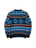 Vintage Christian Dior Sports Strickpullover 80s/90s Wolle Japan Exklusive Blau Bunt M