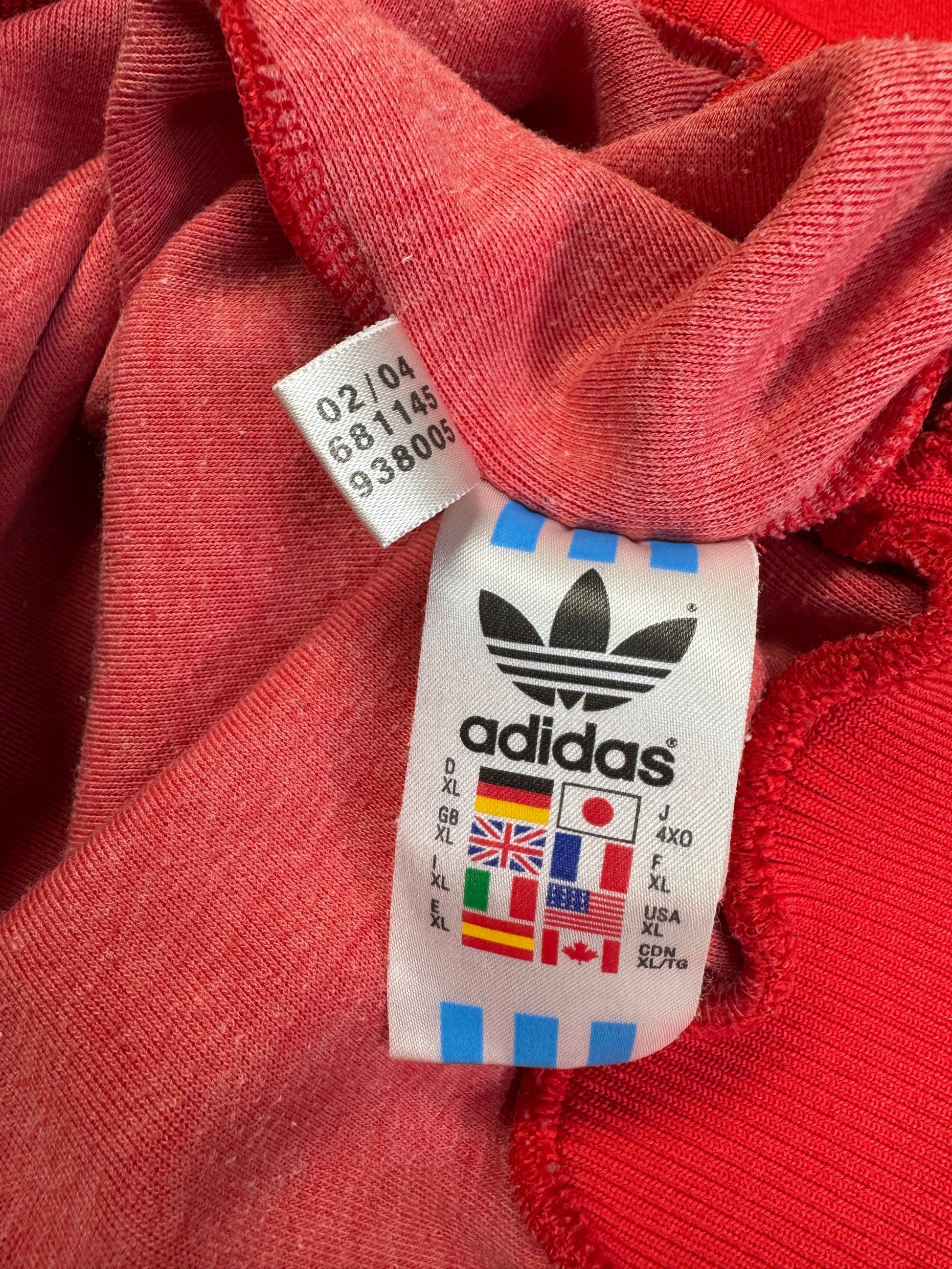 2004 Adidas Sportjacke Retro England #6 Rot XL - RareRags