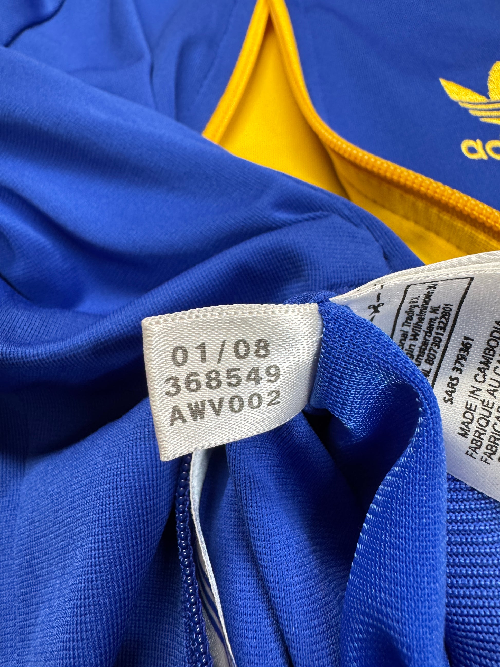 2008 Adidas Damen Reversible Sportjacke Schweden Blau Gelb 38 M - RareRags