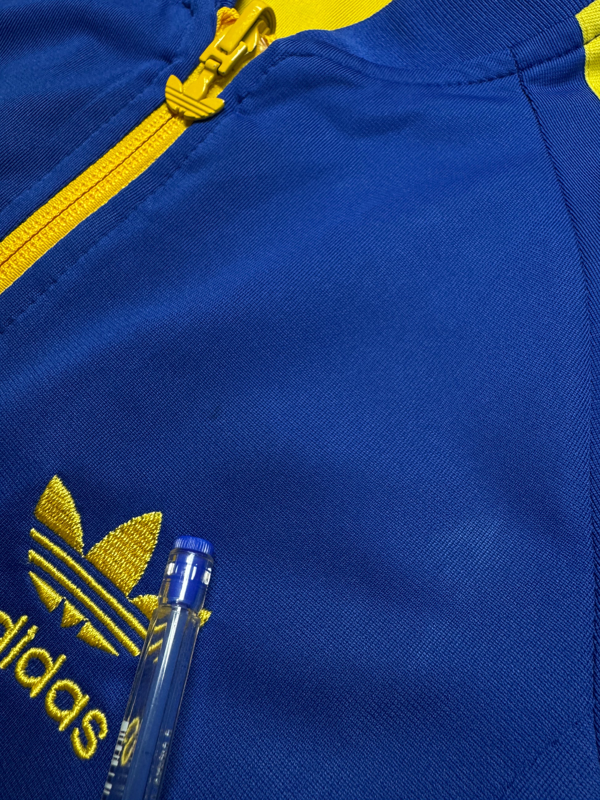 2008 Adidas Damen Reversible Sportjacke Schweden Blau Gelb 38 M - RareRags