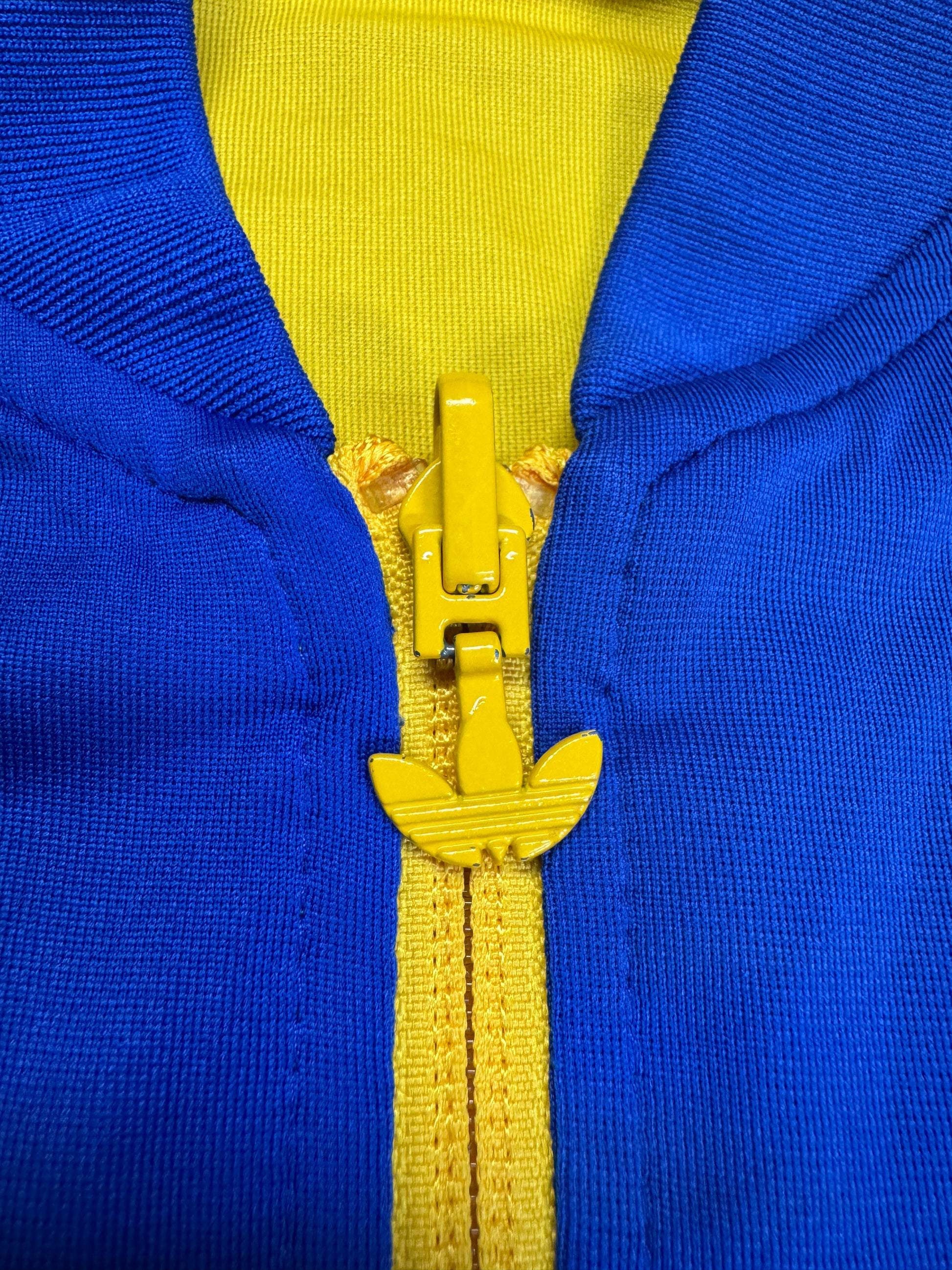 2008 Adidas Damen Reversible Sportjacke Schweden Blau Gelb 36 S - RareRags