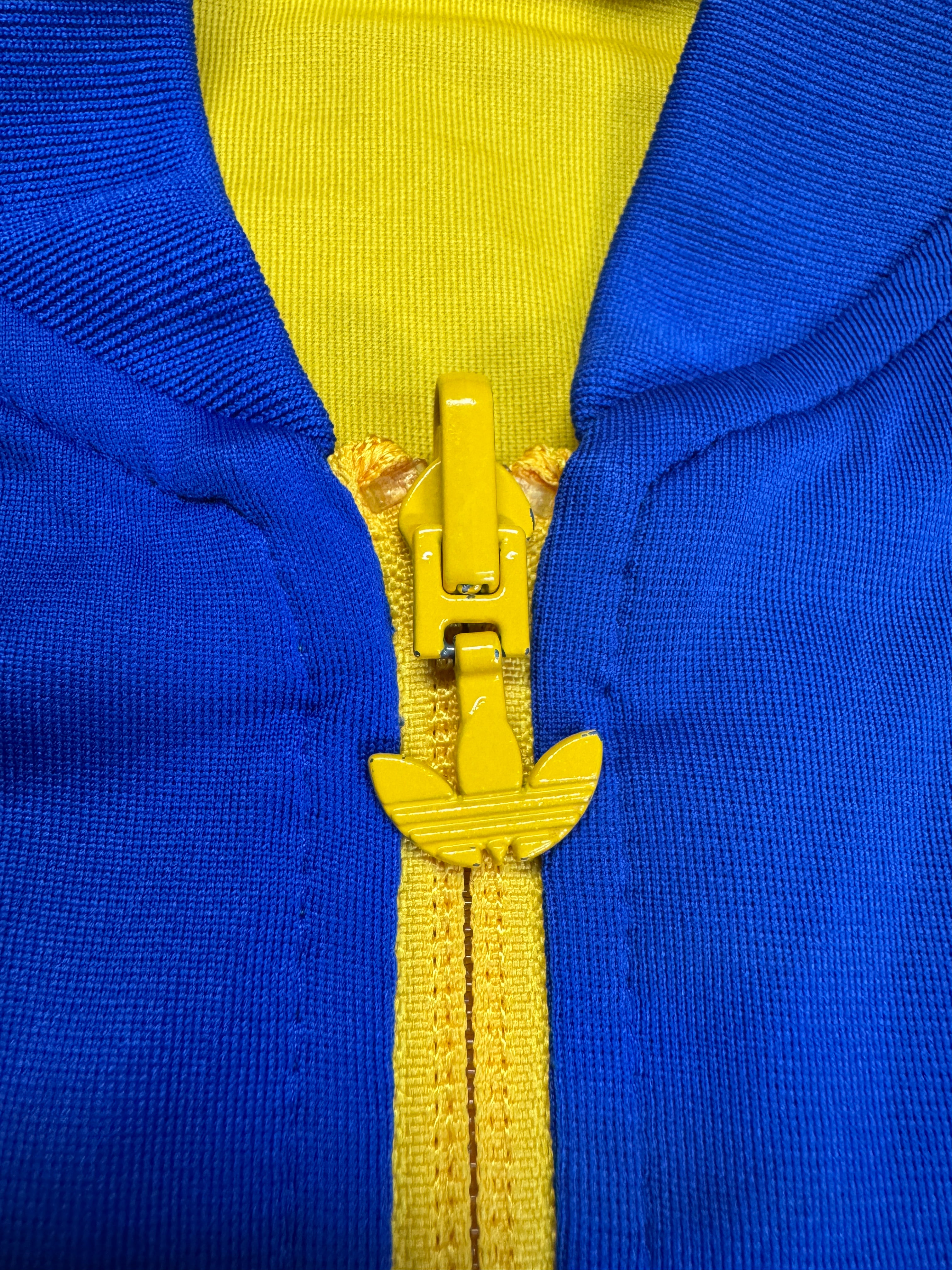 2008 Adidas Damen Reversible Sportjacke Schweden Blau Gelb 38 M - RareRags