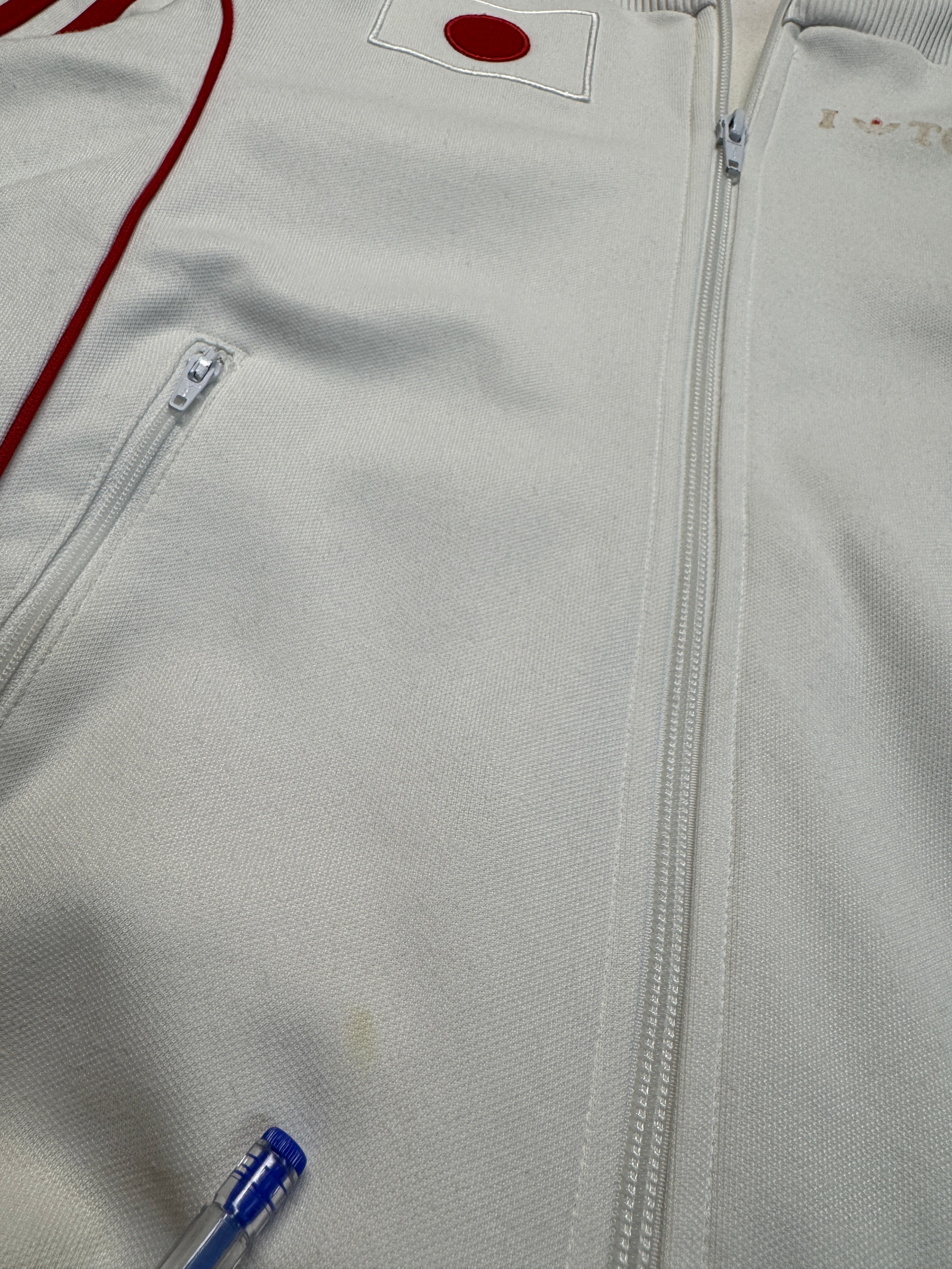 2006 Adidas Sportjacke Retro Tokyo Weiß Rot XS - RareRags