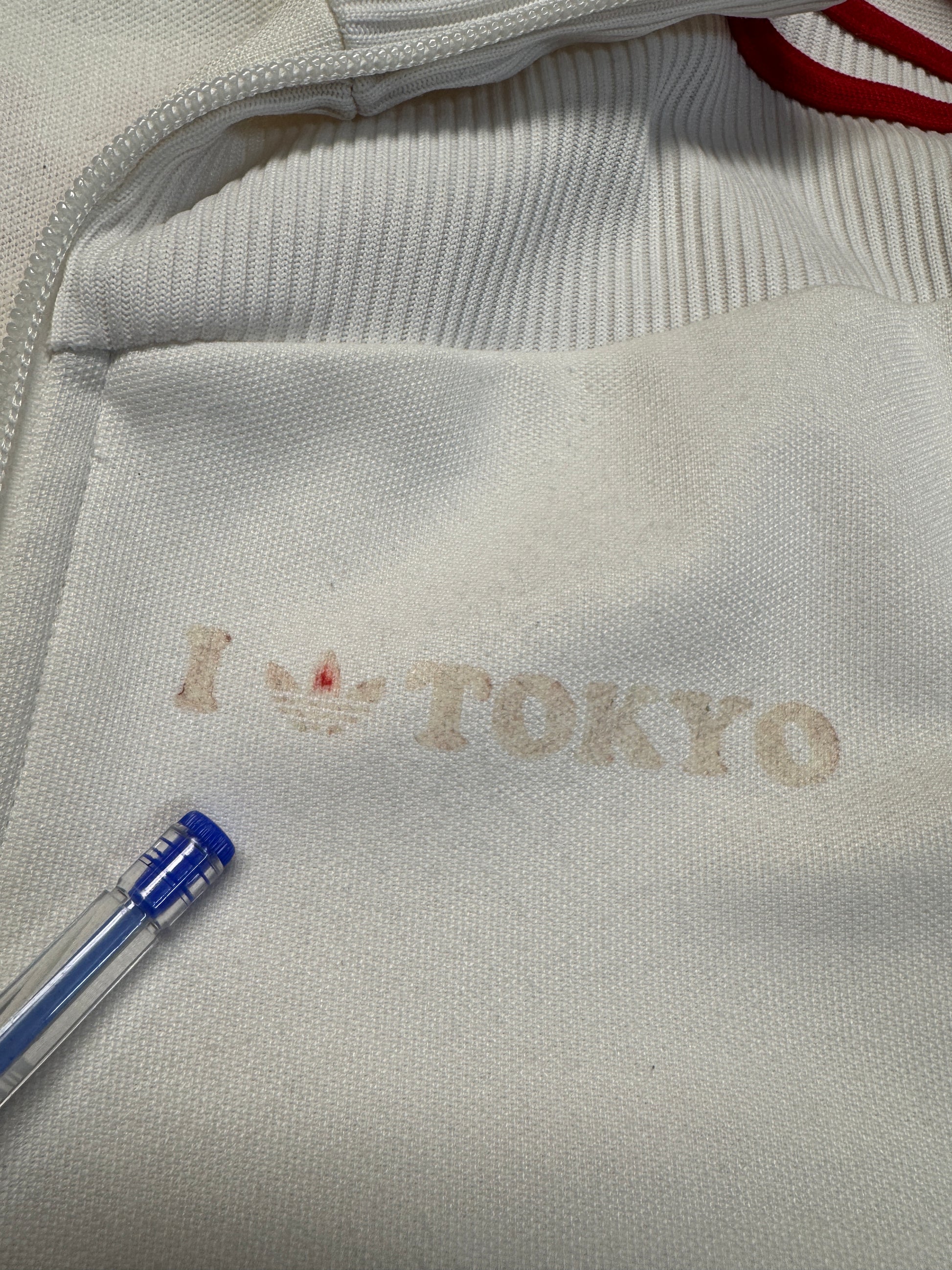 2006 Adidas Sportjacke Retro Tokyo Weiß Rot XS - RareRags