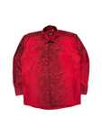 Vintage Versace Classic Hemd 90s Crinkle-Dye Rot XL-XXL