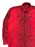 Vintage Versace Classic Hemd 90s Crinkle-Dye Rot XL-XXL
