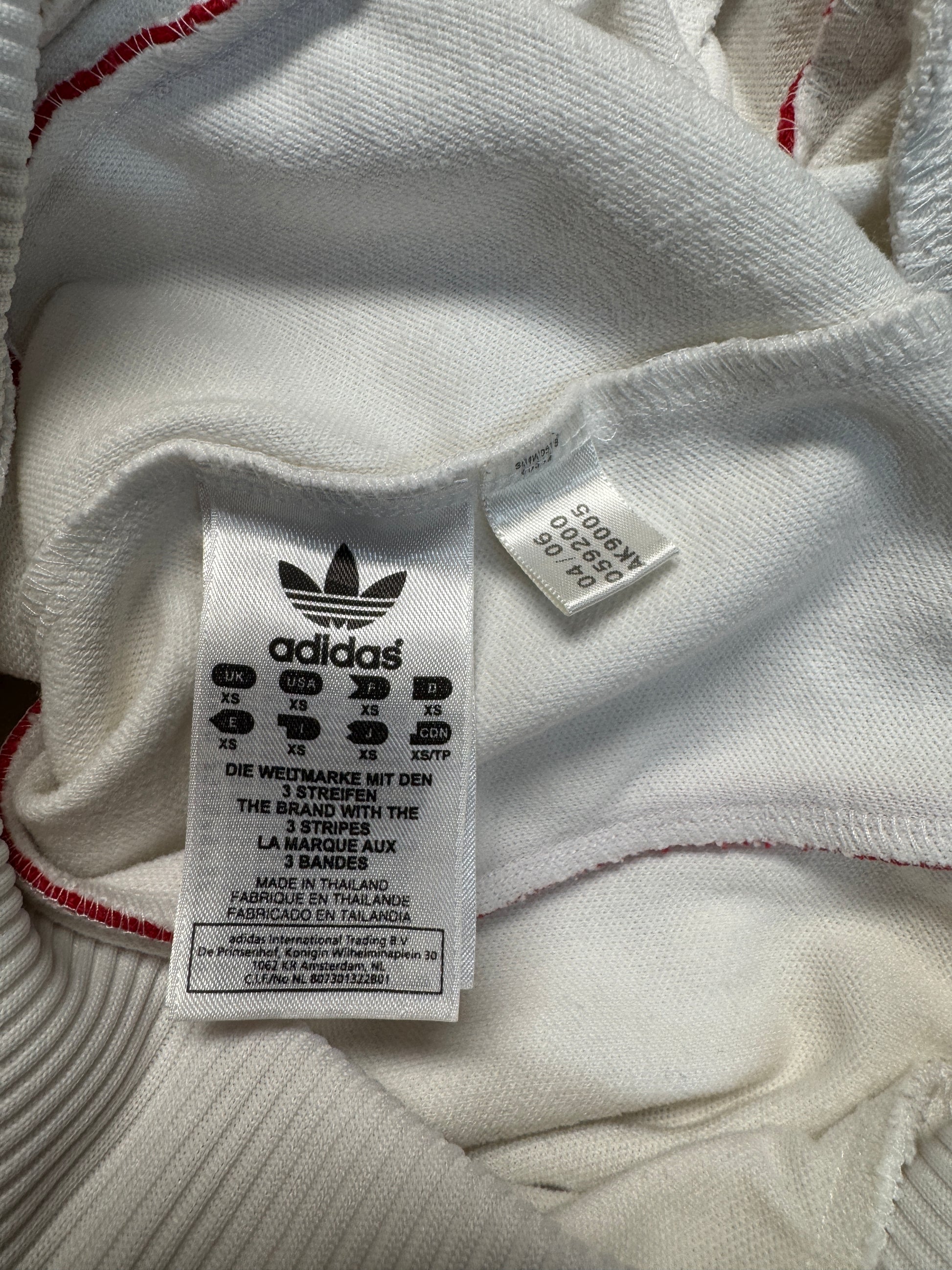 2006 Adidas Sportjacke Retro Tokyo Weiß Rot XS - RareRags