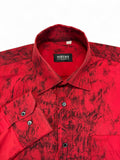 Vintage Versace Classic Hemd 90s Crinkle-Dye Rot XL-XXL