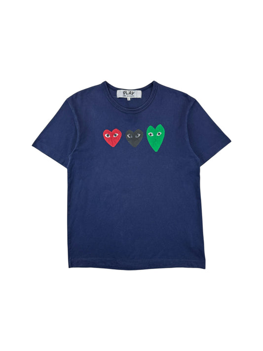 Comme Des Garçons Play T-Shirt Mit Herz-Print Dunkelblau L