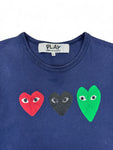 Comme Des Garçons Play T-Shirt Mit Herz-Print Dunkelblau L