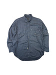 Vintage Versace Hemd 90s Oversized Nadelstreifen Grau S