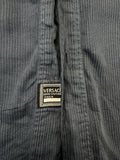 Vintage Versace Hemd 90s Oversized Nadelstreifen Grau S
