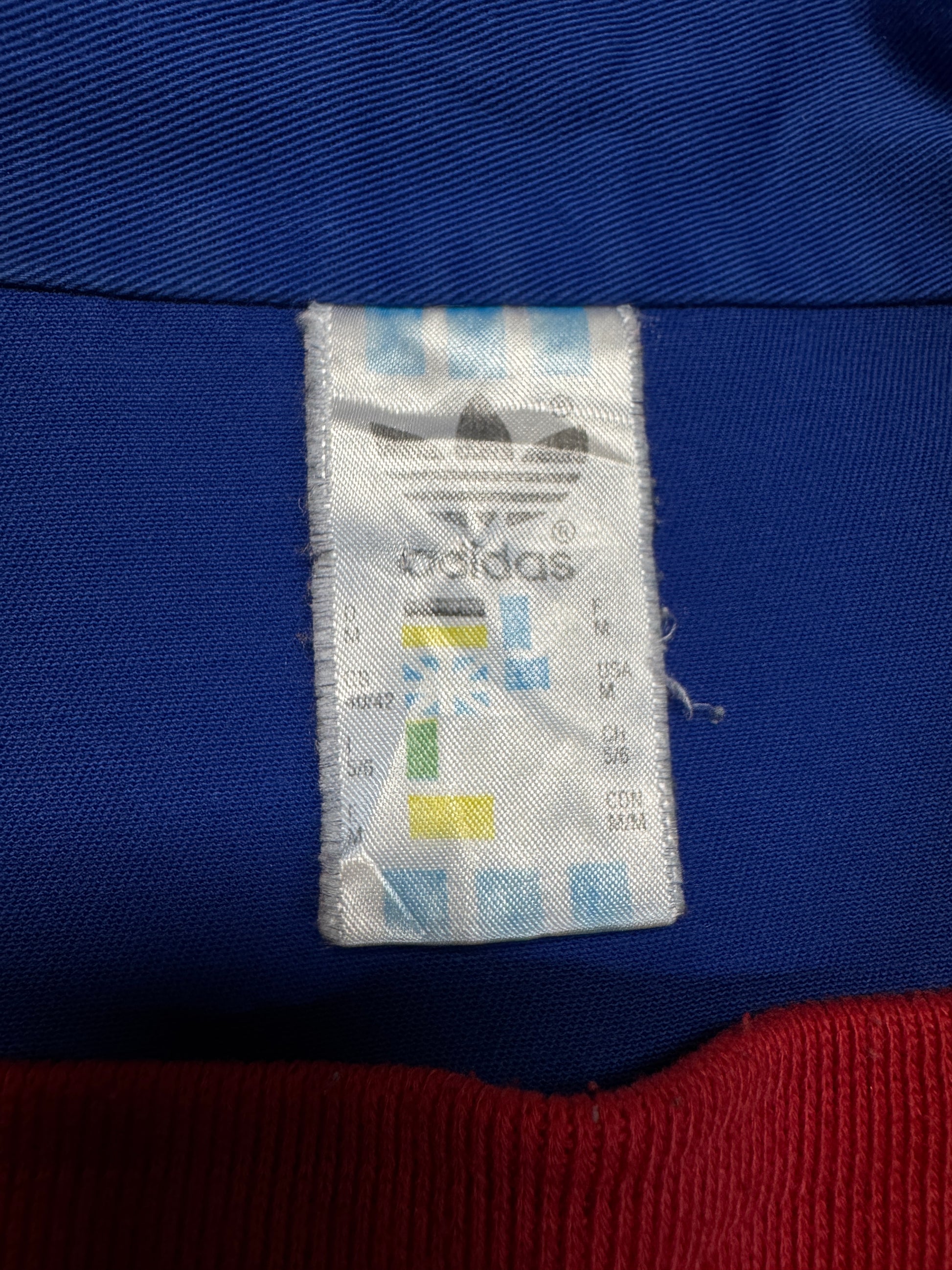 1992/93 Adidas Sportjacke/ Reise Sweatshirt USA Soccer Made In Singapore Blau Rot M - RareRags
