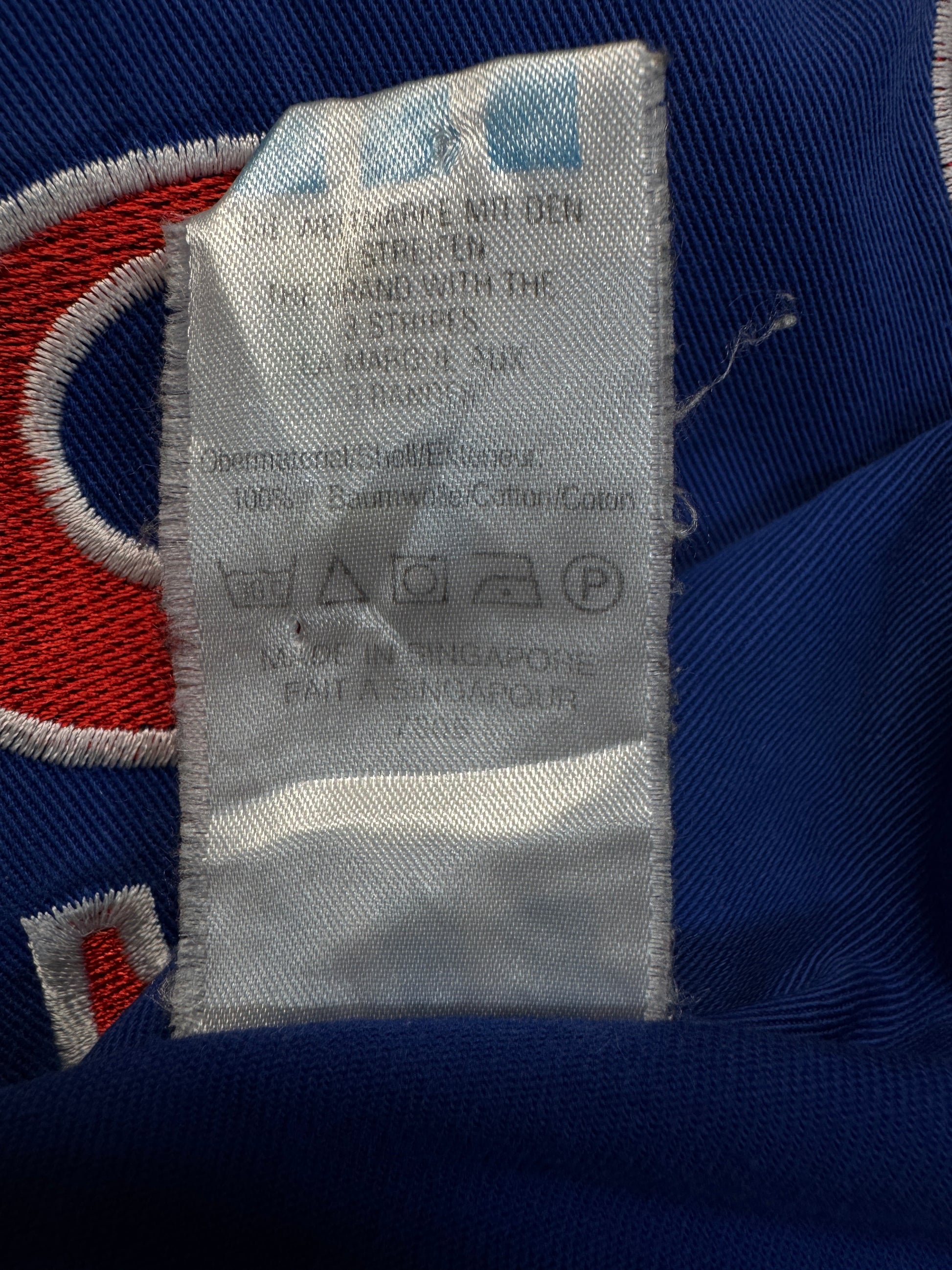 1992/93 Adidas Sportjacke/ Reise Sweatshirt USA Soccer Made In Singapore Blau Rot M - RareRags