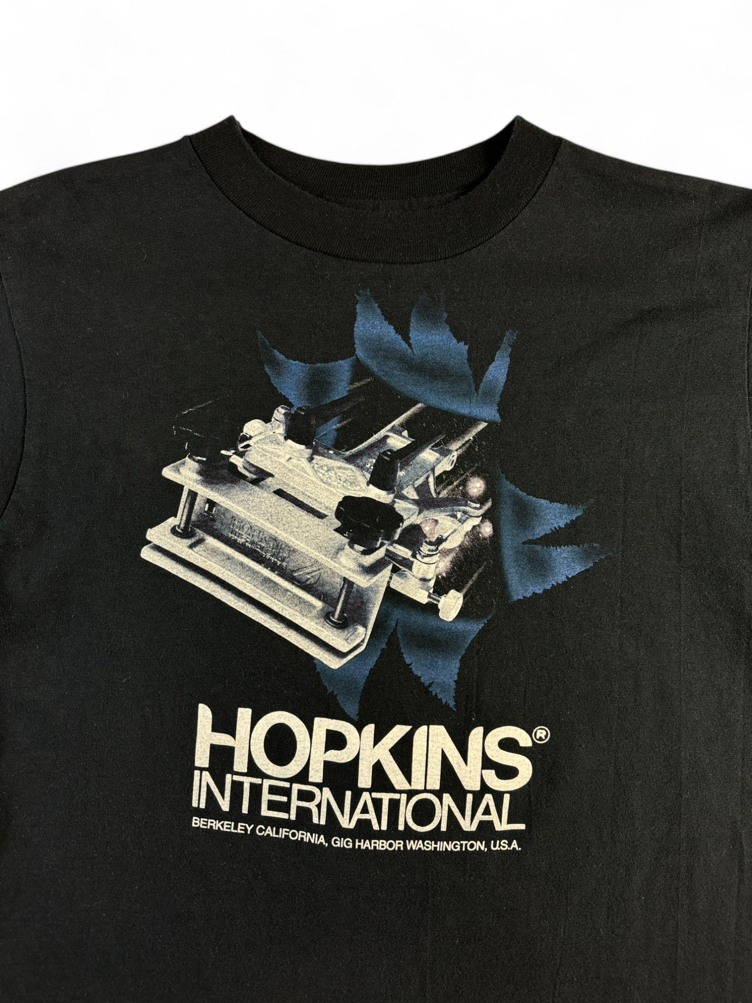 Vintage Alore Shirt 90s "Hopkins International" Single Stitch Made In USA Schwarz L - RareRags