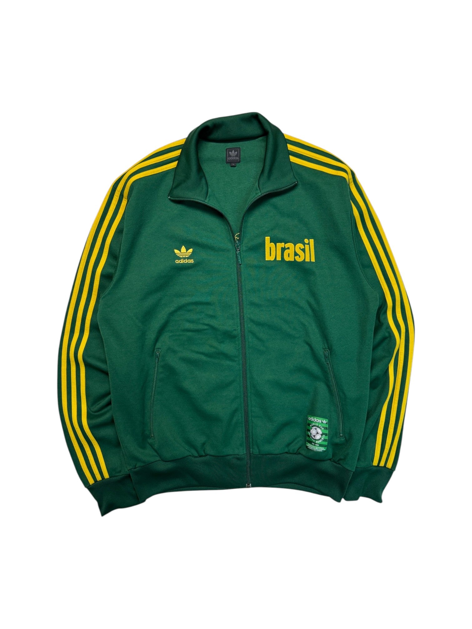 2006 Adidas Sportjacke Retro Brasil "All Time Greatest" Grün Gelb XL - RareRags