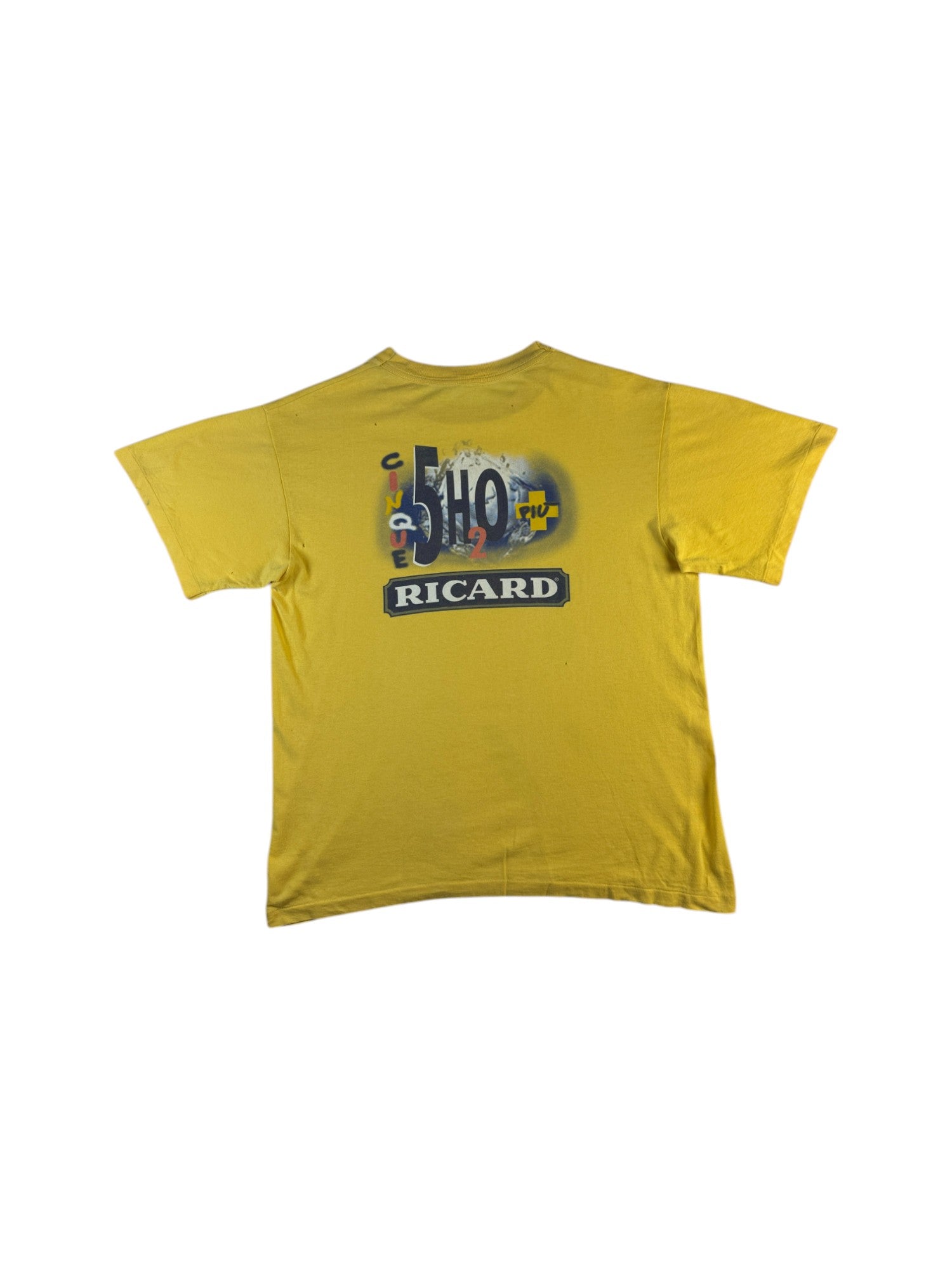 Vintage Shirt 90s Ricard Werbung Spirituosen Single Stitch Gelb L-XL - RareRags