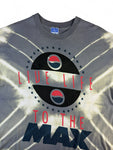 Vintage Pepsi Max Shirt 90s "Live life to the max" Werbung Oversized Tie-Dye/ Batik Grau Weiß S-M