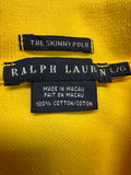 90s Ralph Lauren Damen Skinny Polo Schweden Made In Macau Gelb L - RareRags