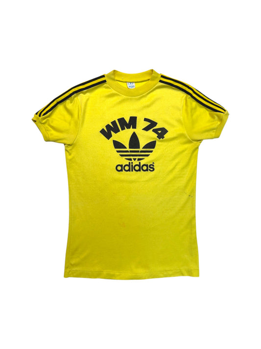 Rare! 1974 Adidas Shirt WM 74 Gelb S-M - RareRags