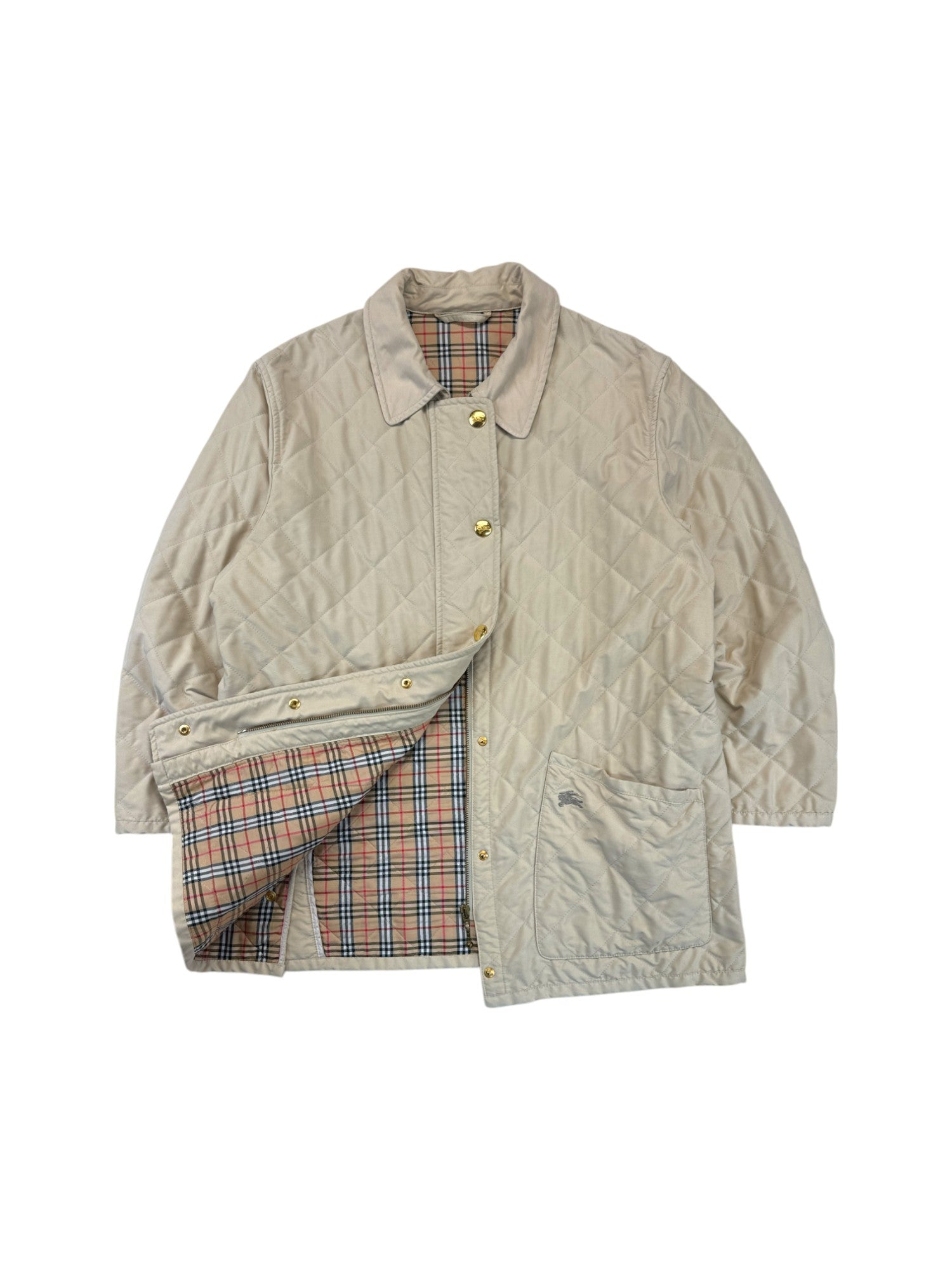 Vintage Burberrys Steppjacke 90s Nova Check Beige M-L