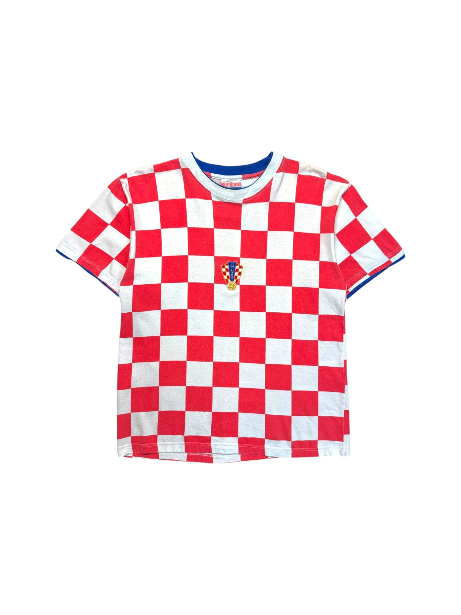 90s Valentino Sport Shirt Kroatien Weiß Rot M - RareRags