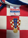 90s Valentino Sport Shirt Kroatien Weiß Rot L - RareRags