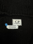 Vintage C.P. Company Cardigan 90s Schurwolle Schwarz Gr. 52