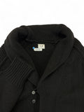 Vintage C.P. Company Cardigan 90s Schurwolle Schwarz Gr. 52