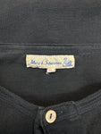 Merz B Schwanen Shirt 206 Loopwheeled Classic Fit Midweight Short Sleeve Henley Dunkelblau (8) XL-XXL