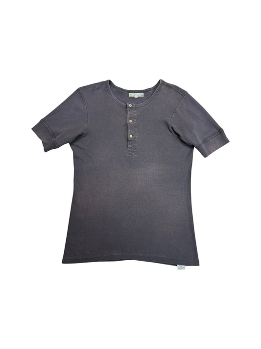 Merz B Schwanen Shirt 206 Loopwheeled Classic Fit Midweight Short Sleeve Henley Made In Germany Dunkelblau (8) XL-XXL